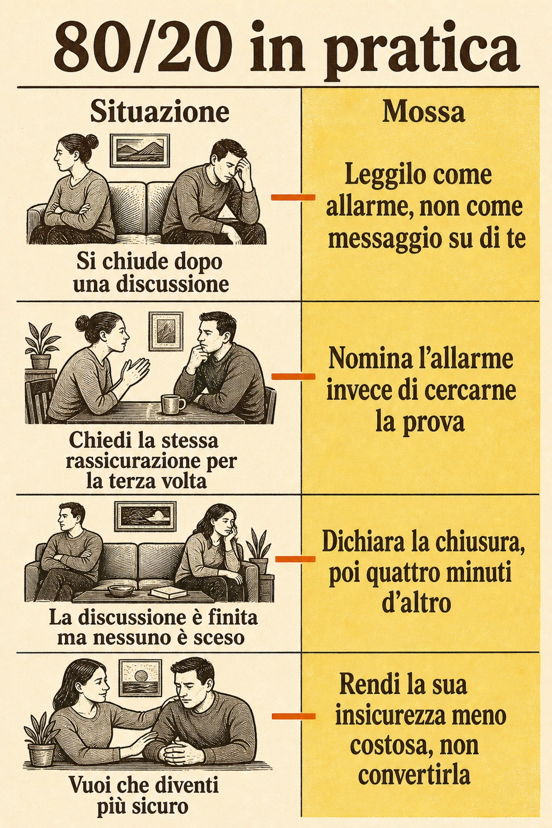 Schema 80/20 — Come ci hanno amati insegna come amiamo
