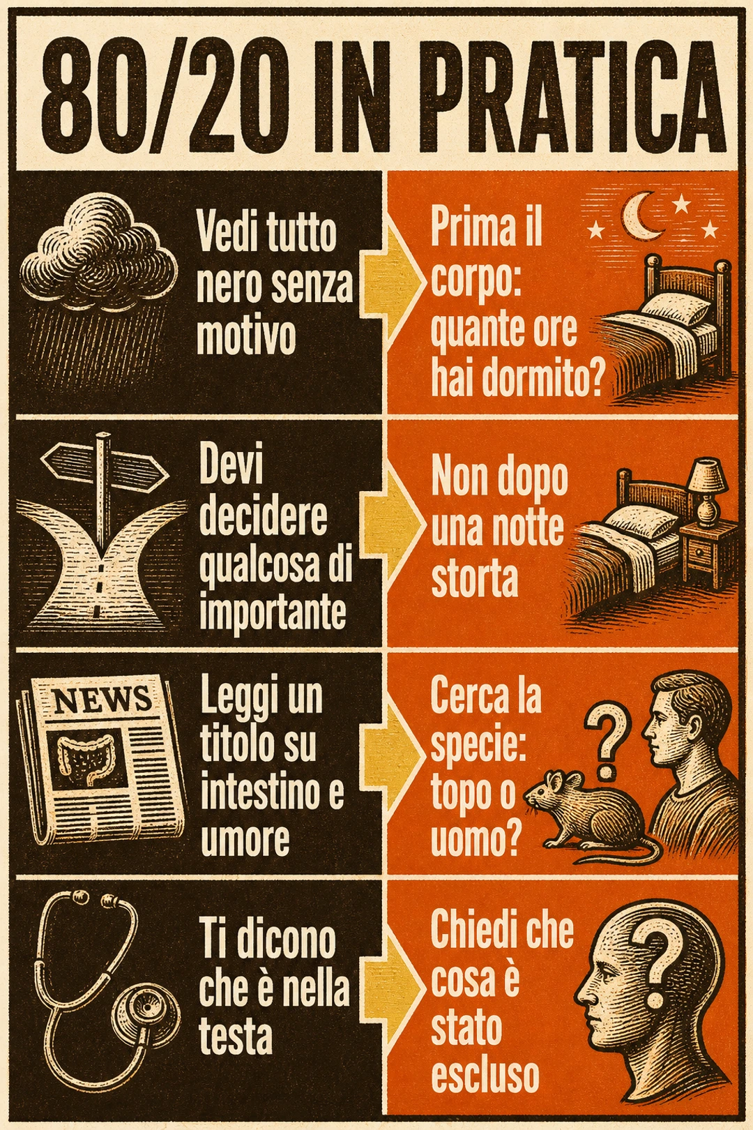 Schema 80/20 — Mente e corpo sono lo stesso sistema
